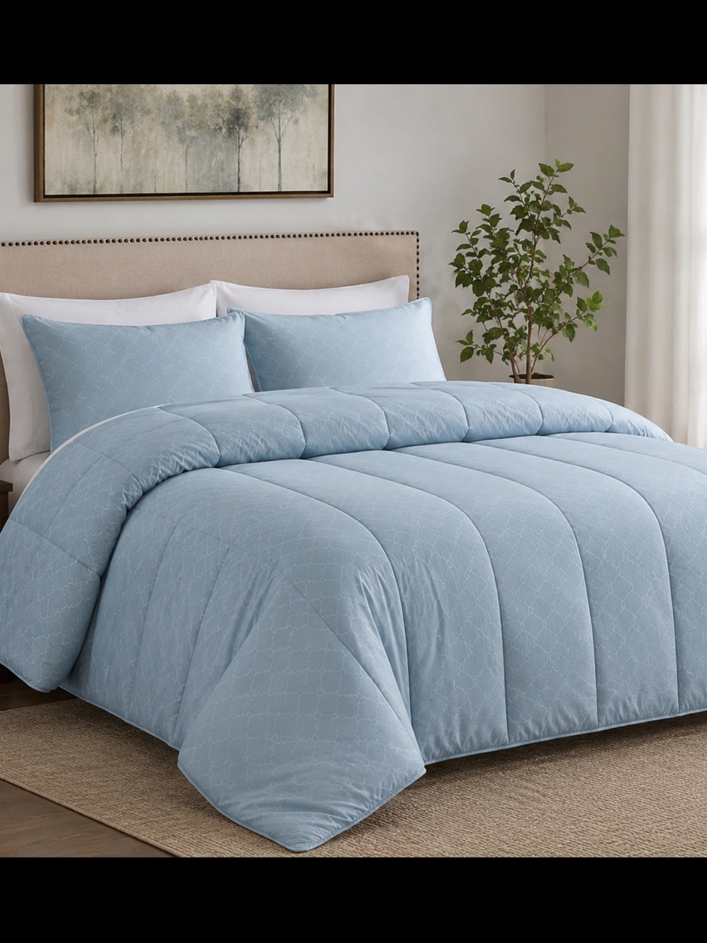 Mason Point King Down Alternative Comforter Blue 104x90 Polyester